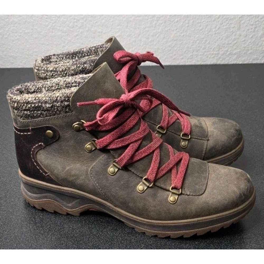 Merrell Women 8.5 Eventyr Brown Nubuck Leather Hiking Boots Work Lace Up Outdoor